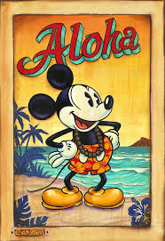 Waves Of Aloha By Trevor Carlton Mickey Mouse Art Disney Fine Art Vintage Cartoon