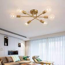 5 out of 5 stars. Modern Sputnik Ceiling Lights Fixture Nordic Semi Flush Mount Ceiling Lamps Brushed Antique Gold Lighting 6 Light Home Decor Ceiling Lights Aliexpress