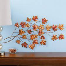 maple leaf branch metal wall art tree grey planters outdoor