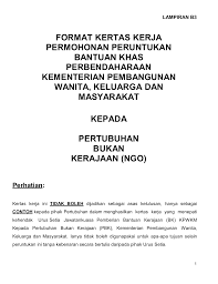 Sumbangan yang diberikan, diharap dapat mempercepatkan proses memulakan projek pembinaan. Format Kertas Kerja Permohonan Peruntukan Bantuan Khas