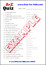 Answers are provided for ease of grading. Children S A To Z Quiz Sheets Www Free For Kids Com