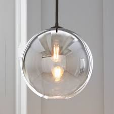 Sculptural Glass Globe Pendant Metallic Ombre