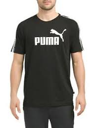 Details About New Puma Tape Logo Authentic Short Sleeve Mens Black Crew Neck T Shirt Size M