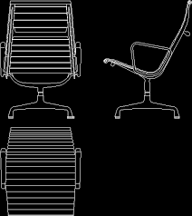 Download cad block in dwg. Charles Eames Aluminium Chair Zip In Autocad Cad 24 66 Kb Bibliocad