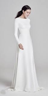 34 Awesome Simple Wedding Dresses For Cute Brides Aesthetecurator Com A Line Wedding Dress Long Sleeve Bridal Dresses Modern Wedding Dress