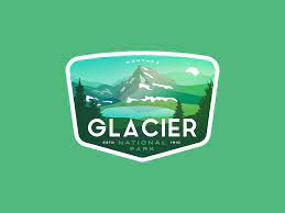 Glacier National Park Badge By Alex Eiman National Parks Retro Logos Glacier