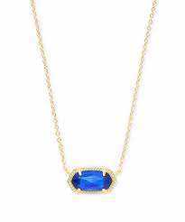Elisa Gold Pendant Necklace In Cobalt Cat S Eye Kendra Scott
