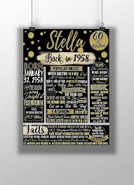 Birthday Gift For 60 Year Old Woman 1958 Birthday Board Things Happening 60 Years Ago 60th Birthday Party Ideas 60 Years Old Birth 90th Birthday Gifts 90th Birthday Parties 60th Birthday Party