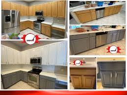 Gray And White Kitchen Cabinets In Kissimmee Fl By A Painters Touch Llc