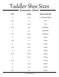 Toddler Shoe Size Conversion Chart