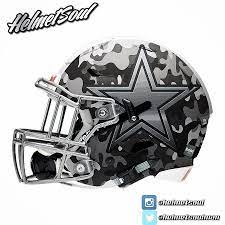 Matte B W Camo For This New Dallascowboys Concept Helmet Design Americasteam Dallascowboysn Football Helmets Dallas Cowboys Football Nfl Football Helmets
