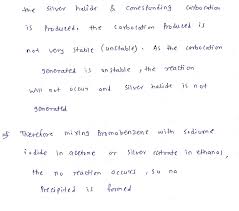 5. Benzyl Bromide Reacts Rapidly With Sodium Iodide In Acetone To Yield A  White Precipitate. Benzyl Bromide Also Reacts Rapidly With Ethanol And  Silver Nitrate. Bromobenzene Does Not React With Sodium Iodide