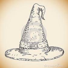 Hand Draw Realistic Witch Hat Vector Illustration In 2021 Witch Hat Illustration Drawing Realistic Witch Hat