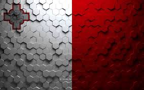 George lined with red at the flag was officially adopted after gaining the independence in 1964, and its design is. Download Wallpapers Flag Of Malta Honeycomb Art Malta Hexagons Flag Malta 3d Hexagons Art Malta Flag For Desktop Free Pictures For Desktop Free