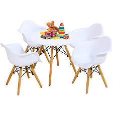 Not available for pickup and same day delivery. Gymax 5 Pc Kids Round Table Chair Set With 4 Arm Chairs White Walmart Canada