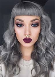 A great new styling tutorial by @sarahb.h. Granny Silver Grey Hair Color Ideas Granny Hair With Short Bangs Fashionisers C