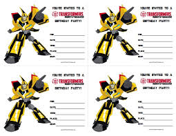Transformers Birthday Invitations Free Printable
