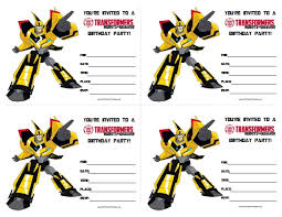 transformers birthday invitations free printable