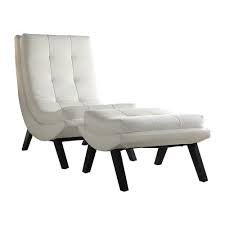 Osp Home Furnishings Tustin White Lounge Chair And Ottoman Set In 2020 White Lounge Chair Chair And Ottoman Set Chair And Ottoman