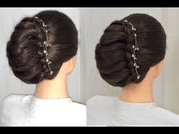 Beautiful French Bun Hairstyle For Wedding Or Party Simple Hairstyles Hairstyles Youtube Bun Hairstyles Easy Hairstyles Damp Hair Styles
