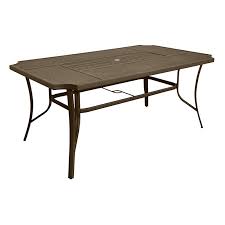 Wood patio table with umbrella hole. Grace Mitchell Fairmount Rectangular Steel Textured Wood Grain Dining Table Umbrella Hole At Home