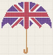 Grille Gratuite De Point De Croix Parapluie Anglais Avec Images Point De Croix Points De Broderie Point De Croix Libre