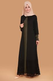 Gupur Detay Ikili Elbise Bnm00203 S Haki Abaya Tarzi Basortusu Modasi The Dress