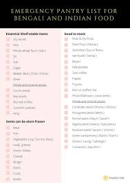 Emergency Pantry List For Bengali And Indian Food Foodie S Hut In 2020 Indian Food Recipes Pantry List Food Pantry