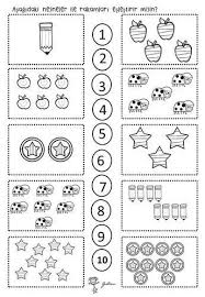 Eslestirme Rakam Okuloncesi Calisma Sayfasi 10 1 Anaokulu Matematigi Evde Egitim Egitim Faaliyetleri
