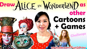 Meet the characters from tim burton's alice in wonderland. Draw Alice In Wonderland Characters In Other Cartoons Games Art Challenge Mei Yu Youtube