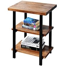 Torch wood rustic end tables french oak white oak furniture plans home kitchens kitchen dining living room cabin ideas. Welland 3 Tier High End Table Rustic Side Table For Living Room Bedroom