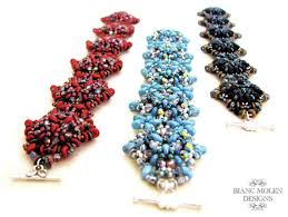 Adelaide Bead Weave Pattern For Bracelet And Ring With O Beads Super Duo Beads Seed Beads And Glass Beads Jewelry Patterns Beaded Bracelets Super Duo Beads