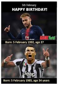 Its the birthday of soccer stars cristiano ronaldo neymar and tevez neymar tevez ronaldo celebrate their birthdays today. Happy Birthday To Both Neymar Jr 27 Years Amp Amp Cristiano Ronaldo 34 Years Game Yetu Scoopnest