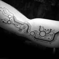 You can download 677x700 download sleeve tattoo computer icons five dots tattoo download. Gentleman With Circuit Board Inner Arm Computer Tattoo Computer Tattoo Tech Tattoo Cyberpunk Tattoo
