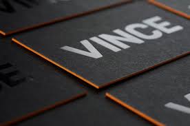 These come in an array of styles and designs. Impressive Black Business Cards With Orange Edges Elegante Press