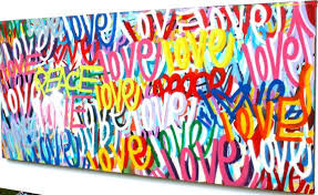 Free Shipping Love Original Painting Word Art Modern Etsy Painting Words Painting Art