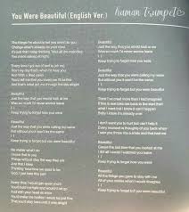 Walau hanya sebentar, tuhan tolong kabulkanlah. You Were Beautiful English Version Lyrics Lirik Lagu Lagu Lirik