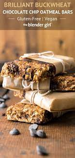 Chocolate Chip Buckwheat Oatmeal Bars Vegan Gf The Blender Girl Recipe Oatmeal Bars Healthy Recipes Easy Snacks Chocolate Oatmeal Bars