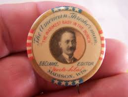 AMERICAN THRESHERMAN Celluloid Pinback Hit Miss Engine Steam Era Trade  Magazine