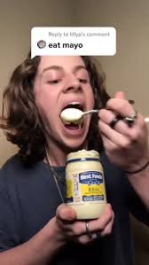 Guy Eating Spoon of Mayo