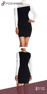 Vince Camuto Bodycon Dress Nwt Nwt Two Toned Black White Bodycon Dress With Subtle Rushing At Waist Black White Bodycon Dress Clothes Design Fashion Design
