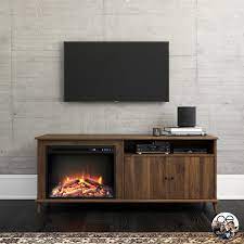 Free shipping on orders over $35. Queer Eye Farnsworth Mid Century Fireplace Tv Stand For Tvs Up To 65 Walnut Walmart Com Walmart Com