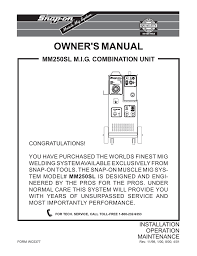 Snap On Mm 250 Sl Owners Manual Manualzz Com