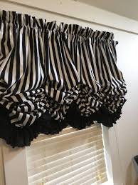 Black And White Striped Valance Curtains Black And White Striped Functional Balloon Curtain With Rod Included Balloon Curtains Curtains Balloon Valance