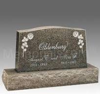 Tea Roses Granite Upright Headstones