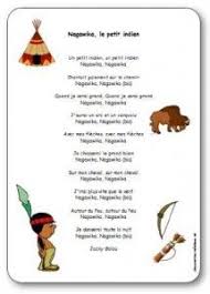 Chanson Nagawika Le Petit Indien De Jacky Galou Paroles Illustrees A Imprimer Petit Indien Chanson Indien