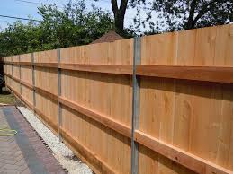 Steel Posts On Wooden Fence Google Search Metal Fence Posts Metal Fence Wood Fence Design