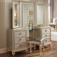 Showing results for bedroom set with vanity table. South Beach Vanity Dresser Tri View Mirror Combo W Stool By Samuel Lawrence At Morris Home Mirrored Bedroom Furniture Diva Bedroom Bedroom Vanity