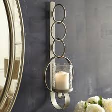 Candle sconces & wall mounted candle holders. Circle Wall Sconce Brushed Silver Candle Wall Sconces Silver Candle Sconces Candle Holder Wall Sconce