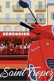 Saint Tropez Der Vielleicht Perfekte Tag Rund Um Den Hafen Affiches De Voyage Retro Affiches Retro Affiche De Voyage